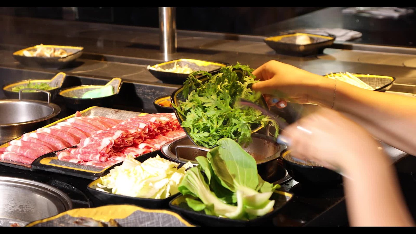 Self-serve buffet and sauce bar